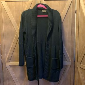 Repeat Long Black Knit Cardigan - Medium - 100% cotton